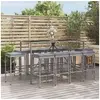 Image de Ensemble de Bar de Jardin avec Coussins 11 pcs, Mobilier de Terrasse avec Table et Tabouret, Ensemble de Meubles 3187640
