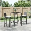 Image de 3-delige Tuinbarset met kussens poly rattan zwart3187641
