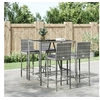 Image de Ensemble de Bar de Jardin avec Coussins 5 pcs, Mobilier de Terrasse avec Table et Tabouret, Ensemble de Meubles 3187644