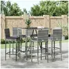 Image de Ensemble de Bar de Jardin avec Coussins 7 pcs, Mobilier de Terrasse avec Table et Tabouret, Ensemble de Meubles 3187646