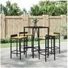 Image de 5-delige Tuinbarset poly rattan en massief acaciahout zwart3187675