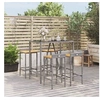 Image de 5-delige Tuinbarset poly rattan en massief acaciahout grijs3187677