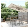 Image de Ensemble de bar jardin 9 pcs gris poly rotin/bois massif acacia, ensemble de table de bar, ensemble de pub, ensemble 3187681
