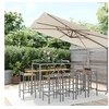 Image de Ensemble de bar jardin 11pcs gris poly rotin/bois massif acacia, ensemble de table de bar, ensemble de pub, ensemble 3187683