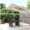Image de 5-delige Tuinbarset poly rattan en massief acaciahout zwart3187684