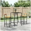 Image de 3-delige Tuinbarset poly rattan en massief acaciahout zwart3187690