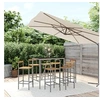 Image de 7-delige Tuinbarset poly rattan en massief acaciahout grijs3187695