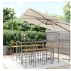 Image de Ensemble de bar jardin 9 pcs gris poly rotin/bois massif acacia, ensemble de table de bar, table et chaise de bar de 3187697