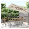 Image de Ensemble de bar jardin 11pcs gris poly rotin/bois massif acacia, ensemble de table de bar, table et chaise de bar de 3187699