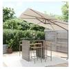 Image de 5-delige Tuinbarset poly rattan en massief acaciahout grijs3187701