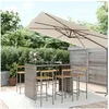 Image de 7-delige Tuinbarset poly rattan en massief acaciahout grijs3187703