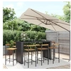 Image de Ensemble de bar jardin 9 pcs noir poly rotin/bois massif acacia, ensemble de table de bar, table et chaise de bar de 3187704