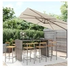 Image de Ensemble de bar jardin 9 pcs gris poly rotin/bois massif acacia, ensemble de table de bar, table et chaise de bar de 3187705