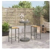 Image de Ensemble de bar jardin 3 pcs gris poly rotin/bois massif acacia, ensemble de table de bar, ensemble de pub, ensemble 3187715