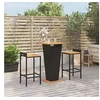 Image de 3-delige Tuinbarset poly rattan en massief acaciahout zwart3187722