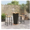 Image de 3-delige Tuinbarset poly rattan en massief acaciahout zwart3187725
