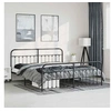 Image de Bedframe met hoofd- en voeteneinde metaal zwart 193x203 cm352602