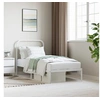 Image de Cadre de lit métal sans matelas avec tête de lit blanc 90x190cm