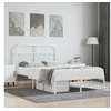 Image de Cadre de lit métal avec tête de lit blanc 120x190 cm 352624
