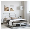 Image de Bedframe met hoofdbord metaal wit 150x200 cm352629