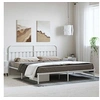 Image de Bedframe met hoofdbord metaal wit 193x203 cm352633