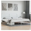 Image de Cadre de lit métal avec tête de lit blanc 200x200 cm 352634