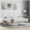 Image de Cadre de lit métal avec tête de lit-pied de lit blanc 120x190cm 352642