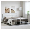 Image de Bedframe met hoofd- en voeteneinde metaal wit 193x203 cm352651