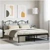Image de Bedframe met hoofdbord metaal zwart 180x200 cm353443