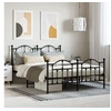 Image de Cadre de lit métal sans matelas avec pied de lit noir 140x190cm