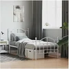 Image de Bedframe met hoofd- en voeteneinde metaal wit 80x200 cm353497