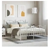 Image de Cadre de lit métal avec tête de lit-pied de lit blanc 140x190cm 353506
