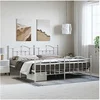 Image de Bedframe met hoofd- en voeteneinde metaal wit 193x203 cm353512
