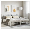 Image de Cadre de lit métal avec tête de lit-pied de lit blanc 200x200cm 353513