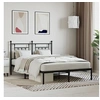 Image de Bedframe met hoofdbord metaal zwart 140x200 cm353538