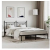 Image de Bedframe met hoofdbord metaal zwart 160x200 cm353540