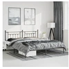 Image de Bedframe met hoofdbord metaal zwart 193x203 cm353543