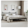 Image de Bedframe met hoofdbord metaal zwart 200x200 cm353544