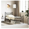 Image de Cadre de lit métal avec tête de lit/pied de lit noir 75x190 cm, lit simple, meuble de chambre à coucher, lit d'invité, lit 353545