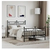 Image de Bedframe met hoofd- en voeteneinde metaal zwart 120x200 cm353553