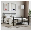 Image de Cadre de lit métal sans matelas avec pied de lit noir 140x190cm