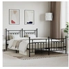 Image de Bedframe met voetbord zonder matras metaal zwart 180x200 cm353559