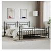 Image de Bedframe met hoofd- en voeteneinde metaal zwart 200x200 cm353562