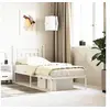 Image de Cadre de lit métal sans matelas avec tête de lit blanc 90x190cm