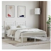 Image de Cadre de lit métal avec tête de lit blanc 140x190 cm 353586