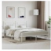 Image de Cadre de lit métal avec tête de lit blanc 180x200 cm 353590