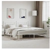 Image de Cadre de lit métal avec tête de lit blanc 200x200 cm 353593