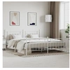 Image de Cadre de lit métal avec tête de lit-pied de lit blanc 200x200cm 353611