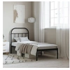 Image de Cadre de lit métal avec tête de lit noir 75x190 cm, lit simple, meuble de chambre à coucher, lit d'invité, lit, cadre de lit en métal, sommier