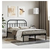 Image de Bedframe met hoofdbord metaal zwart 120x200 cm353633
